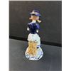 Image 3 : Vintage Blue Delft Girl w/Dove Figurine - 8" Tall