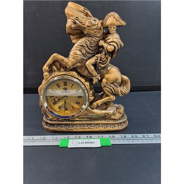 Goddess Quartz Napoleon Battery Operated Clock - Works - 11" x 8" x 3"