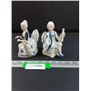 Image 1 : (2) Porcelain Renaissance Style Woman & Man Figurines - 5" Tall