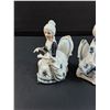 Image 2 : (2) Porcelain Renaissance Style Woman & Man Figurines - 5" Tall
