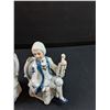 Image 3 : (2) Porcelain Renaissance Style Woman & Man Figurines - 5" Tall