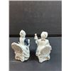Image 4 : (2) Porcelain Renaissance Style Woman & Man Figurines - 5" Tall