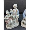 Image 2 : (2) Porcelain Renaissance Style Woman & Man Figurine Sets - 5" Tall