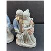 Image 3 : (2) Porcelain Renaissance Style Woman & Man Figurine Sets - 5" Tall