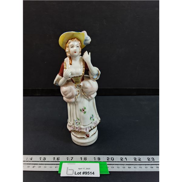 L & M Colonial Porcelain Lady Figurine - 8.5" Tall
