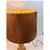 Image 5 : Vintage Copper End Table Lamp w/Shade & Fern Brass Details - 23.5" x 13" - Works