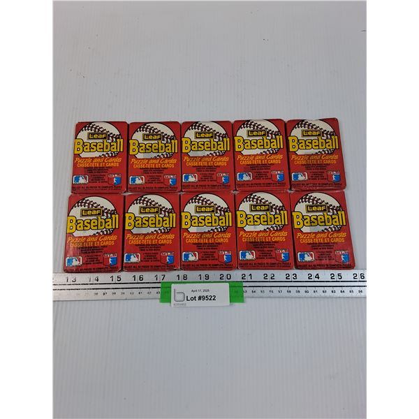 (10) Leaf Baseball Puzzle & Trading Cards in Sealed Packages