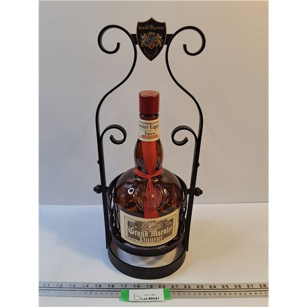 Grand Marnier Liqueur Bottle & Metal Stand - 18.5" x 9"
