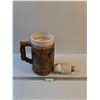 Image 1 : Ceramic Beer Stein & Canadian Club Bottle Pumper 12" Tall