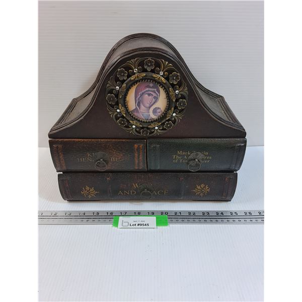 " Our Lady of Perpetual Help" Antique Style Book Shelf Drawer Storage - 12" x 11" x 7"