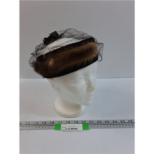 Vintage Ladies Fur Hat - Mannequin Head NOT INCLUDED