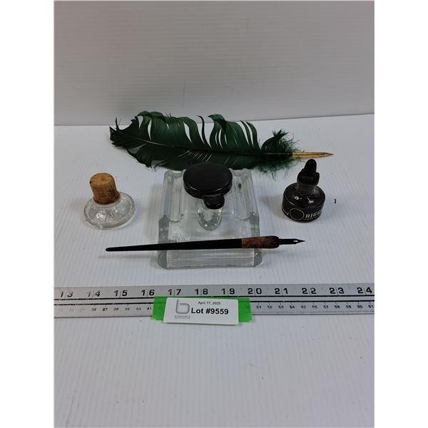 Calligraphy Ink Pens & Ink Jars & Stand