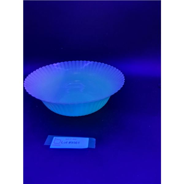 MacBeth Evans Petalware Uranium Glass Bowl - 9" x 3"