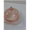 Image 2 : Pink Depression Glass Adam Butter Dish - 6" x 4"