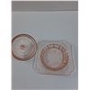 Image 3 : Pink Depression Glass Adam Butter Dish - 6" x 4"