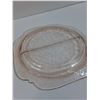 Image 4 : Pink Depression Glass Madrid Pattern Divided Plate - 10.5" Diameter