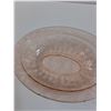 Image 2 : Pink Depression Glass Pointsettia Serving Plate - 9" x 7"