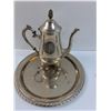 Image 4 : Silver Plated Coffee Pot, Cream & Sugar Set, Serving Plate