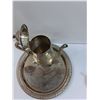 Image 5 : Silver Plated Coffee Pot, Cream & Sugar Set, Serving Plate