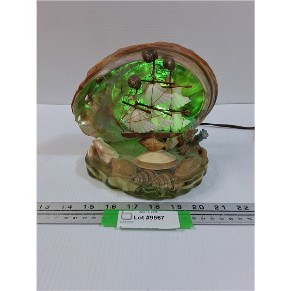 "Under the Sea" Sailing Ship End Table Light - Works - 6" x 7"