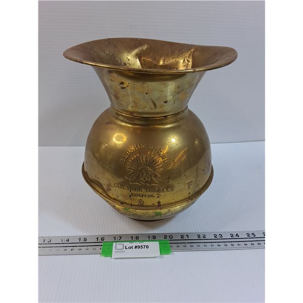 Redskin Brand Brass Spittoon - 10" x 8"