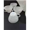 Image 2 : Vintage Milk Glass Punch Bowl Set w/(10) Cups
