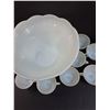 Image 4 : Vintage Milk Glass Punch Bowl Set w/(10) Cups