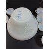 Image 5 : Vintage Milk Glass Punch Bowl Set w/(10) Cups