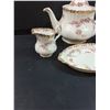 Image 2 : Royal Albert Dimity Rose Pattern China Set: Tea Pot, Creamer 