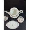Image 5 : Royal Albert Dimity Rose Pattern China Set: Tea Pot, Creamer 