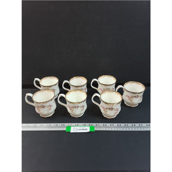 Royal Albert Dimity Rose Pattern China Set: (7) Coffe Cups