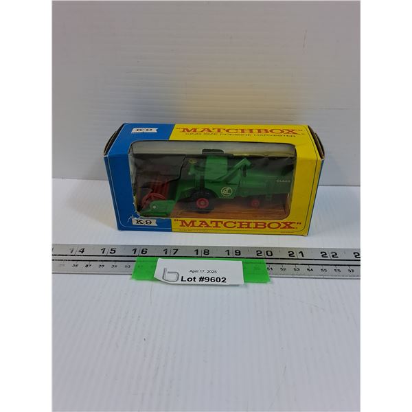 Matchbox "Claas" Combine Die Cast Model - K-9 Lesney Product - NOS - Some Damage to Clear Plastic as