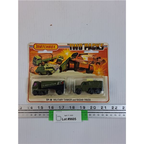 Matchbox Die Cast "Two Packs" - TP-14 Miltary Tanker & Radar Truck - NOS
