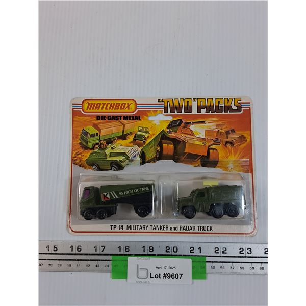 Matchbox Die Cast "Two Packs" - TP-14 Miltary Tanker & Radar Truck - NOS