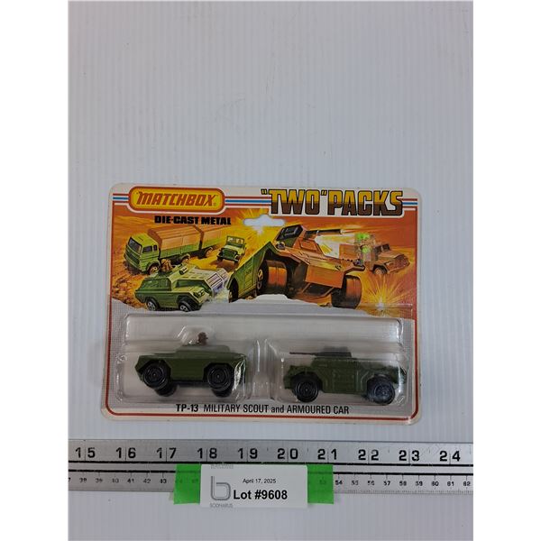 Matchbox Die Cast "Two Packs" - TP-13 Military Scout & Armoured Car - NOS