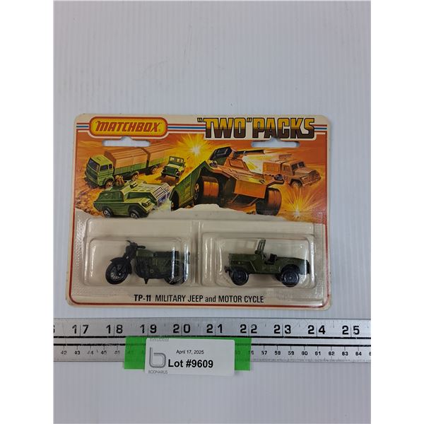 Matchbox Die Cast "Two Packs" - TP-11 Military Jeep & Motorcycle  - NOS