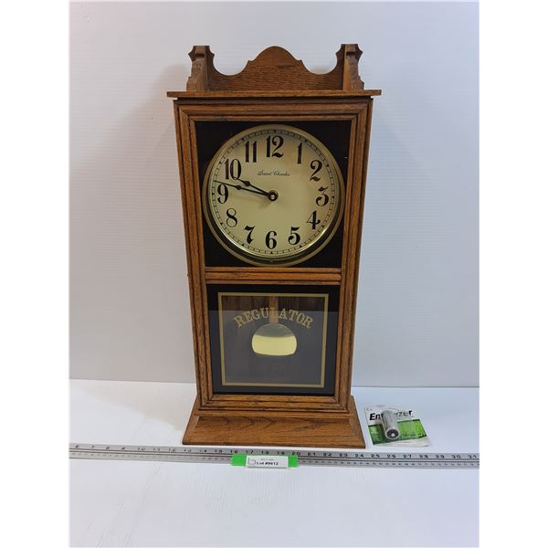 Saint Charles Regulator Battery Operated Clock - Works - 24" x 12" x 5"  - Has Extra Battery