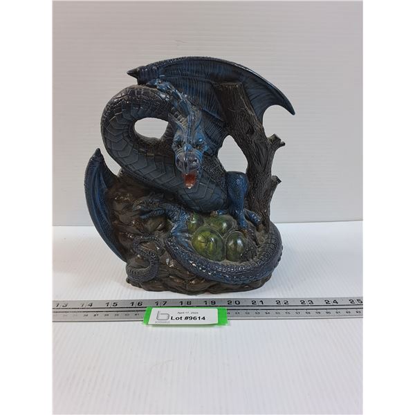 Hand Painted Dragon Ceramic Figurine - 9.5" x 9" x 4"