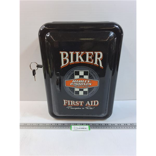 # Harley Davidson Metal Lockable Key Holder - Has Keys - 11" x 5" x 15"