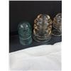 Image 2 : (3) Glass Insulators, Coca Cola Bottle, (5) Salt & Pepper Shakers & Embroidered Small Tablecloth