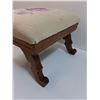 Image 3 : Antique Needlepoint Upholstered Stool - 14" x 15" x 9"