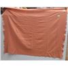 Image 1 : Vintage Wool Peachy-Pink Blanket - Made Saskatchewan - 72" x 60"