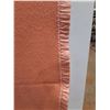 Image 3 : Vintage Wool Peachy-Pink Blanket - Made Saskatchewan - 72" x 60"