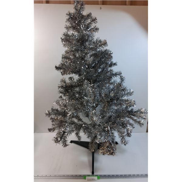 Vintage Small Silver Artificial Christmas Tree - 45" x 25"