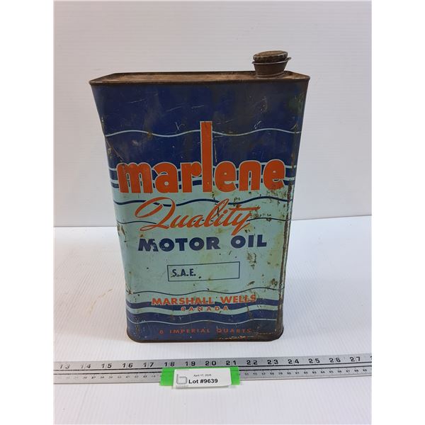 Marlene Motor Oil - 8 Quart Size - Oil Can