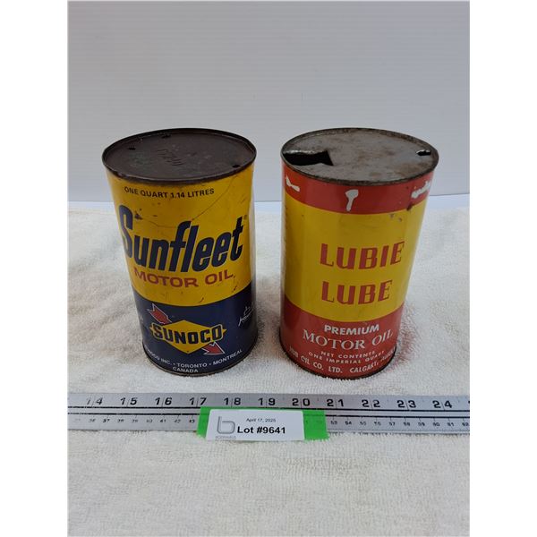 (2) Oil Cans: Sunfleet & Lubie Lube