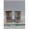 Image 1 : (2) Oil Cans: Shell W-80 - One Full, One Empty - CANNOT SHIP