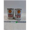 Image 1 : (2) Oil Tin: Shell W-100 & W-65 - One Full, One Empty - CANNOT SHIP