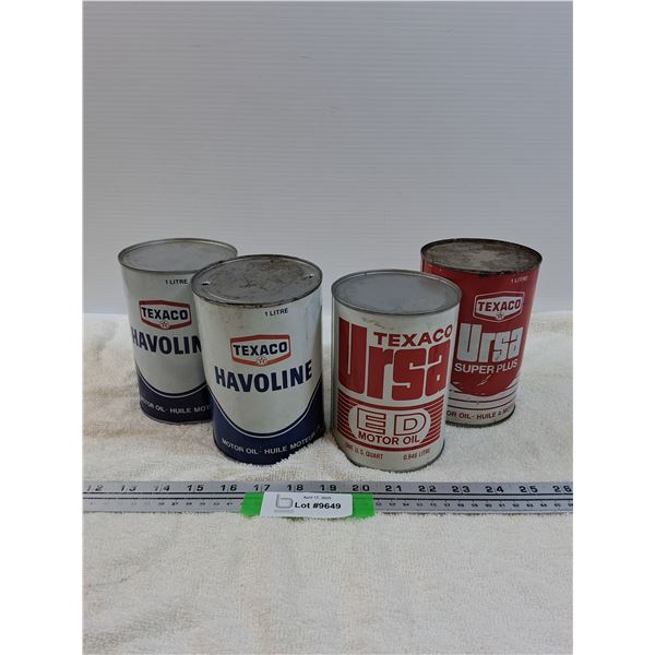 (4) Oil Cans: Texaco