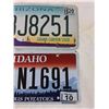 Image 3 : (2) License Plates: Arizona, Idaho